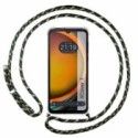 Funda Colgante Transparente para Samsung Galaxy Xcover 7 5G con Cordon Verde / Dorado