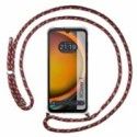 Funda Colgante Transparente para Samsung Galaxy Xcover 7 5G con Cordon Rosa / Dorado