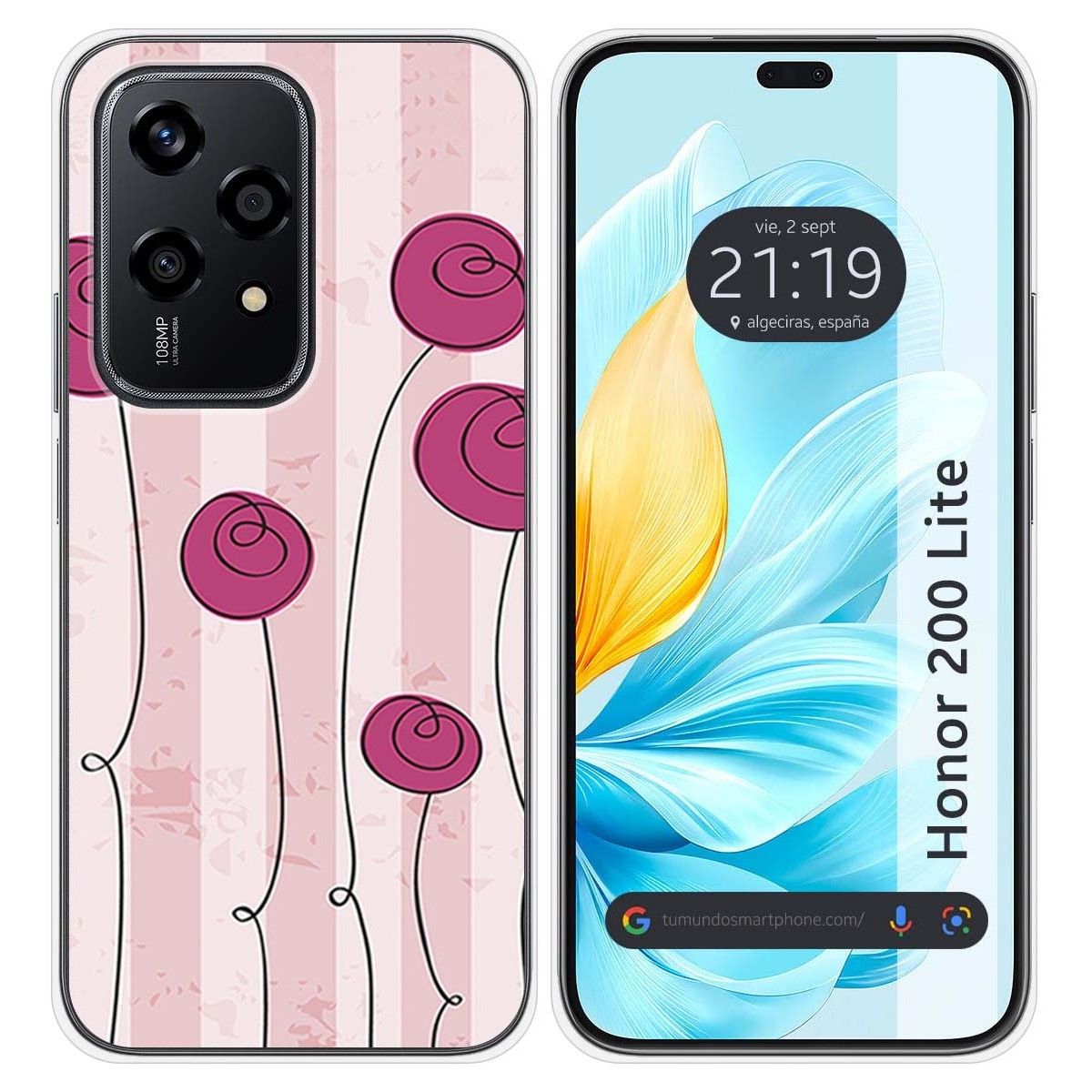Funda Silicona para Huawei Honor 200 Lite 5G diseño Flores Vintage Dibujos