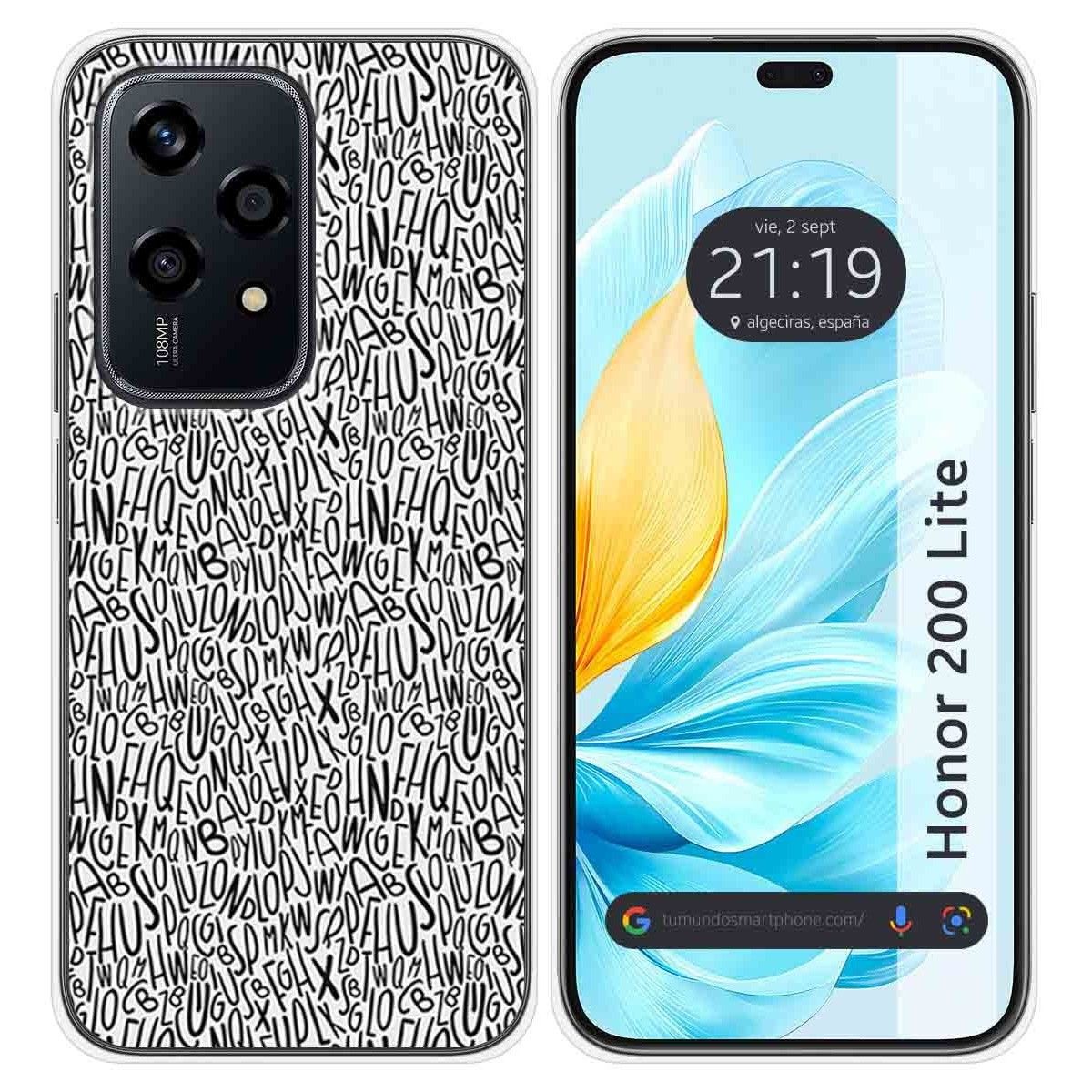 Funda Silicona para Huawei Honor 200 Lite 5G diseño Letras Dibujos