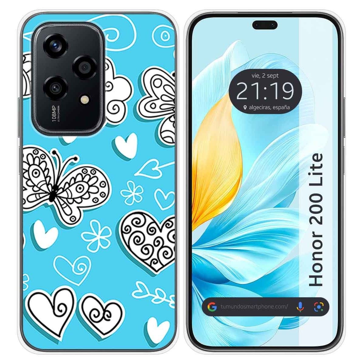Funda Silicona para Huawei Honor 200 Lite 5G diseño Mariposas Dibujos
