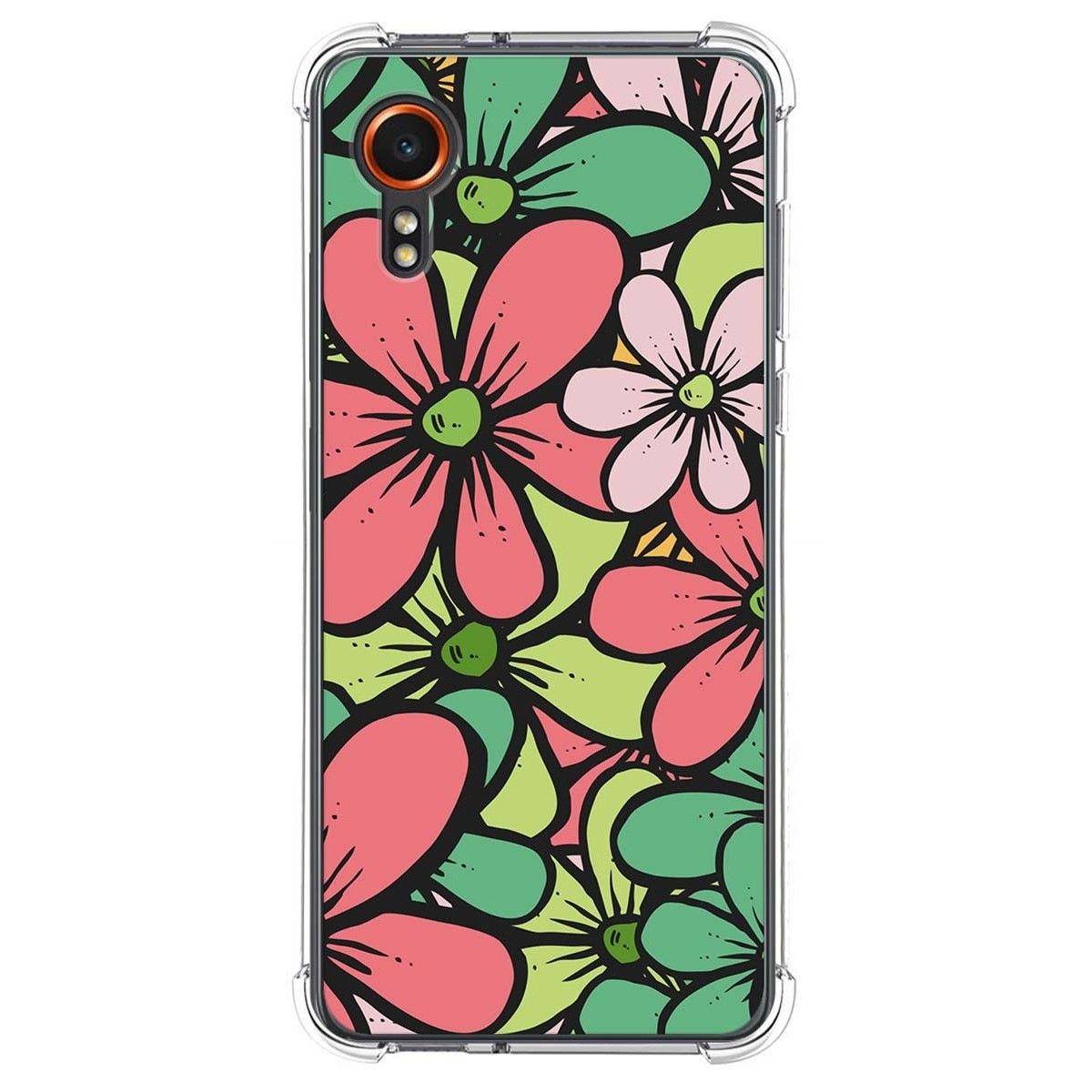 Funda Silicona Antigolpes para Samsung Galaxy Xcover 7 5G diseño Flores 02 Dibujos
