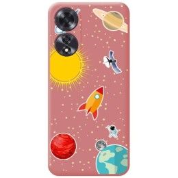 Funda Silicona Líquida Rosa para Oppo A60 4G diseño Espacio Dibujos