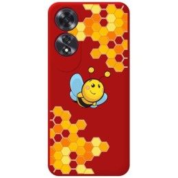 Funda Silicona Líquida Roja para Oppo A60 4G diseño Abeja Dibujos