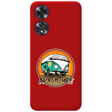 Funda Silicona Líquida Roja para Oppo A60 4G diseño Adventure Dibujos