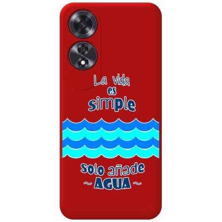 Funda Silicona Líquida Roja para Oppo A60 4G diseño Agua Dibujos