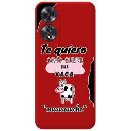 Funda Silicona Líquida Roja para Oppo A60 4G diseño Vaca Dibujos