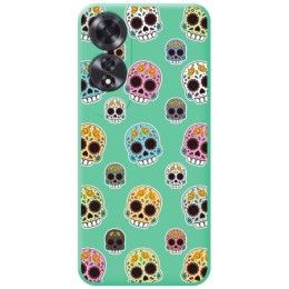 Funda Silicona Líquida Verde para Oppo A60 4G diseño Catrina Dibujos