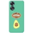 Funda Silicona Líquida Verde para Oppo A60 4G diseño Vegan Life Dibujos
