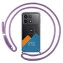 Personaliza tu Funda Colgante Transparente para Xiaomi Poco F6 Pro 5G con Cordon Morado Dibujo Personalizada