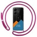 Personaliza tu Funda Colgante Transparente para Xiaomi Poco M6 4G con Cordon Rosa Fucsia Dibujo Personalizada