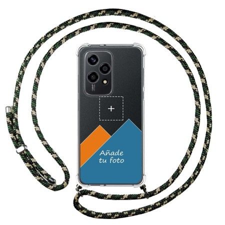 Personaliza tu Funda Colgante Transparente para Huawei Honor 200 Lite 5G con Cordon Verde / Dorado Dibujo Personalizada