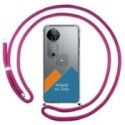 Personaliza tu Funda Colgante Transparente para Vivo V40 5G con Cordon Rosa Fucsia Dibujo Personalizada
