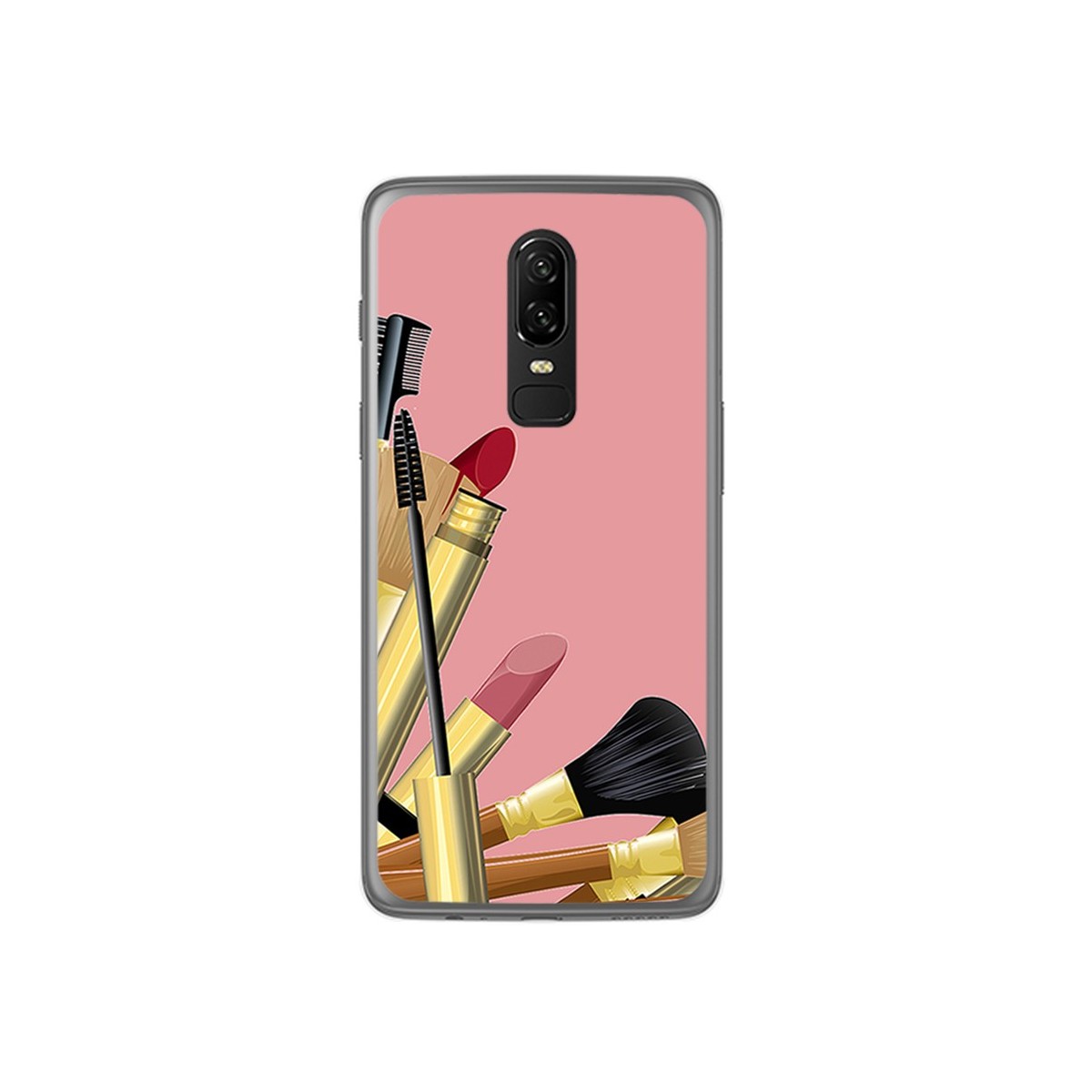 Funda Gel Tpu para Oneplus 6 Diseño Brochas Dibujos