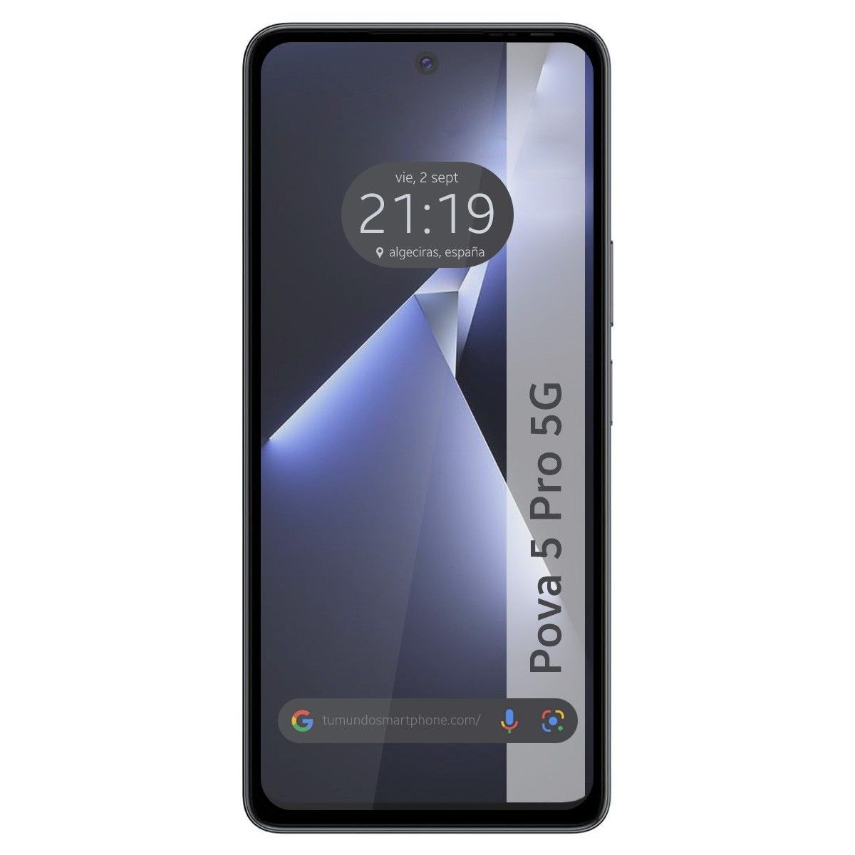 Protector Cristal Templado Completo 5D Full Glue Negro para TECNO POVA 5 Pro 5G Vidrio