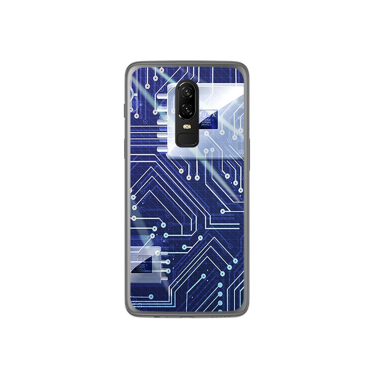 Funda Gel Tpu para Oneplus 6 Diseño Circuito Dibujos