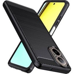 Funda Gel Tpu Tipo Carbon Negra para Realme C67 4G