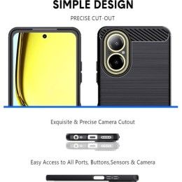 Funda Gel Tpu Tipo Carbon Negra para Realme C67 4G 2