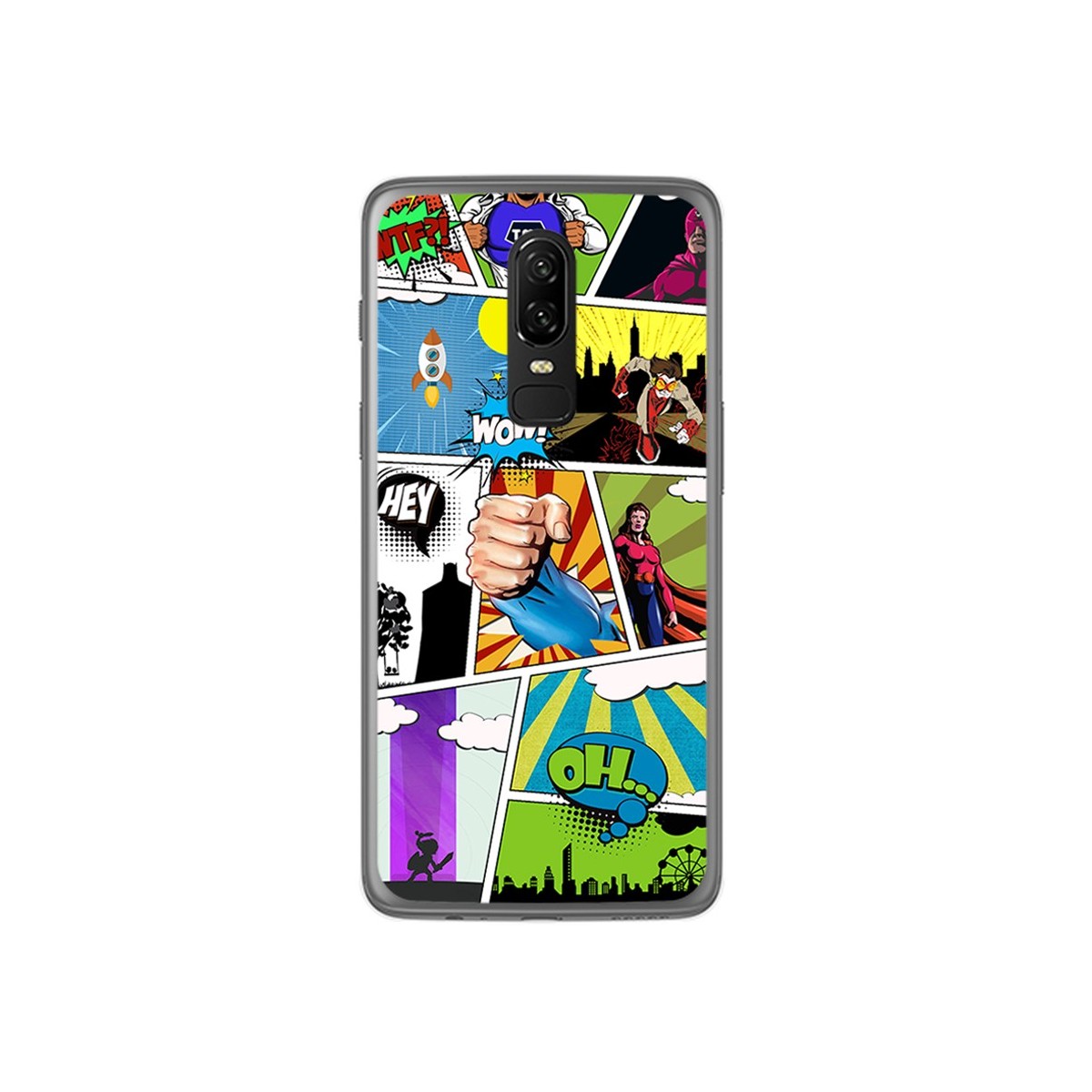 Funda Gel Tpu para Oneplus 6 Diseño Comic Dibujos
