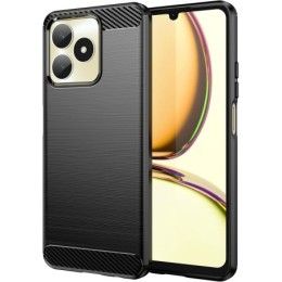 Funda Gel Tpu Tipo Carbon Negra para Realme Note 50