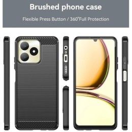 Funda Gel Tpu Tipo Carbon Negra para Realme Note 50 2
