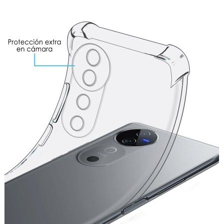 Funda Silicona Antigolpes Transparente para Vivo V40 5G