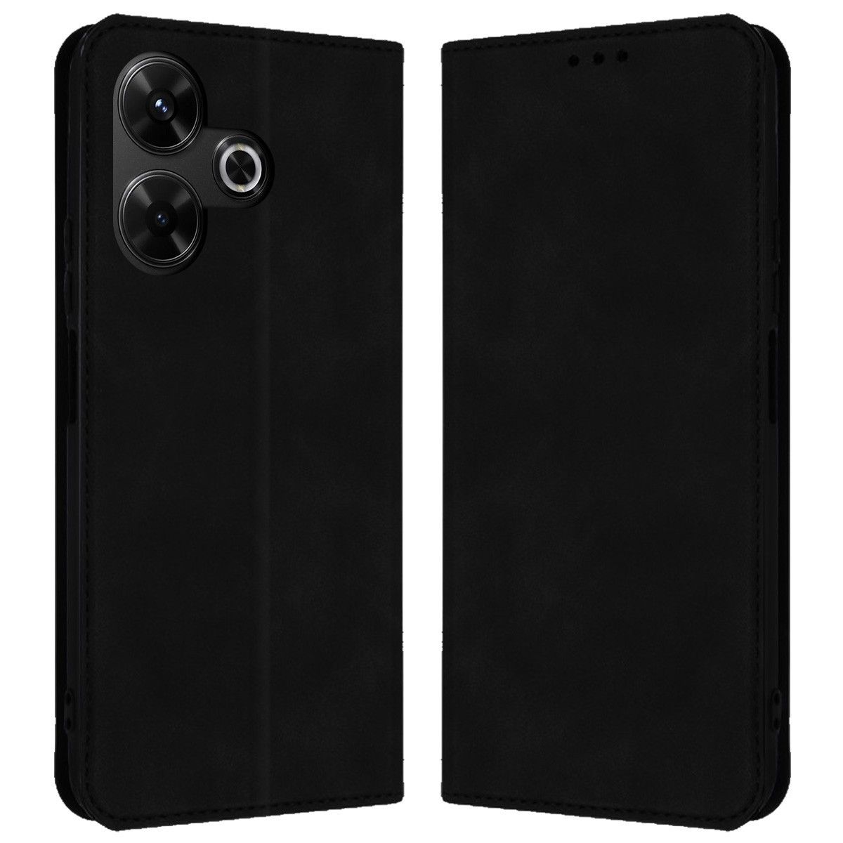Funda Libro de Polipiel con tarjetero para Xiaomi Poco M6 4G color Negra
