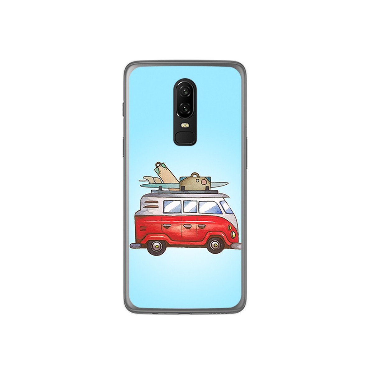 Funda Gel Tpu para Oneplus 6 Diseño Furgoneta Dibujos
