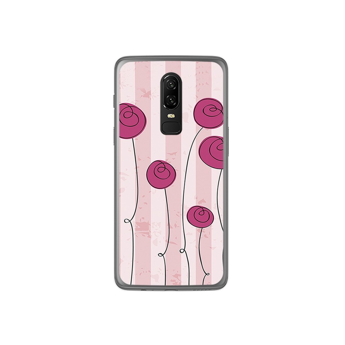 Funda Gel Tpu para Oneplus 6 Diseño Flores Vintage Dibujos
