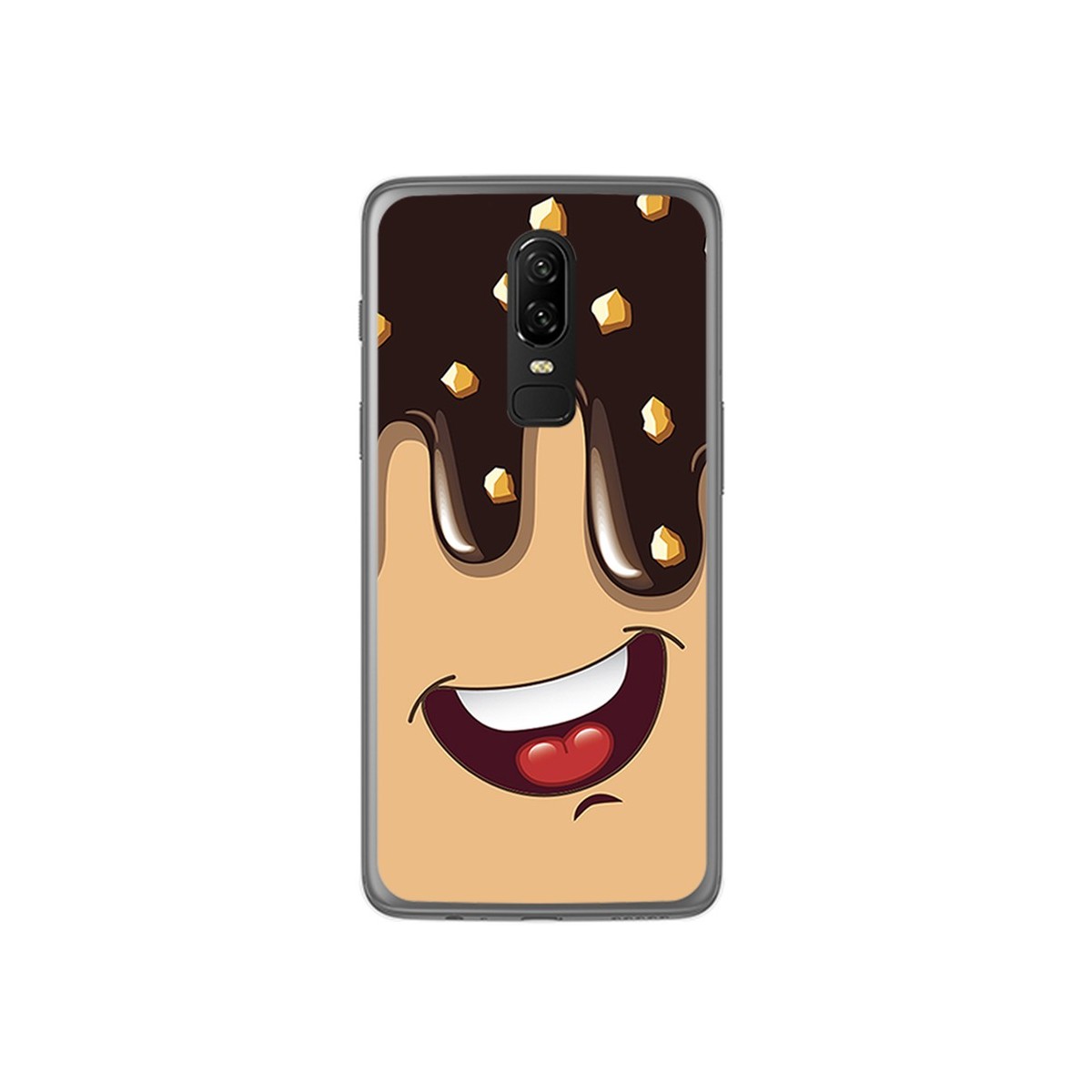 Funda Gel Tpu para Oneplus 6 Diseño Helado Chocolate Dibujos