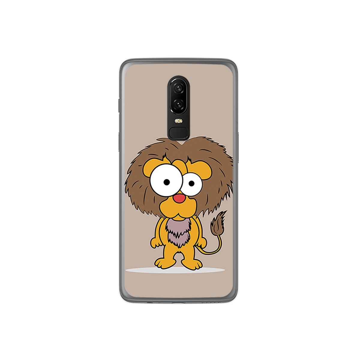 Funda Gel Tpu para Oneplus 6 Diseño Leon Dibujos