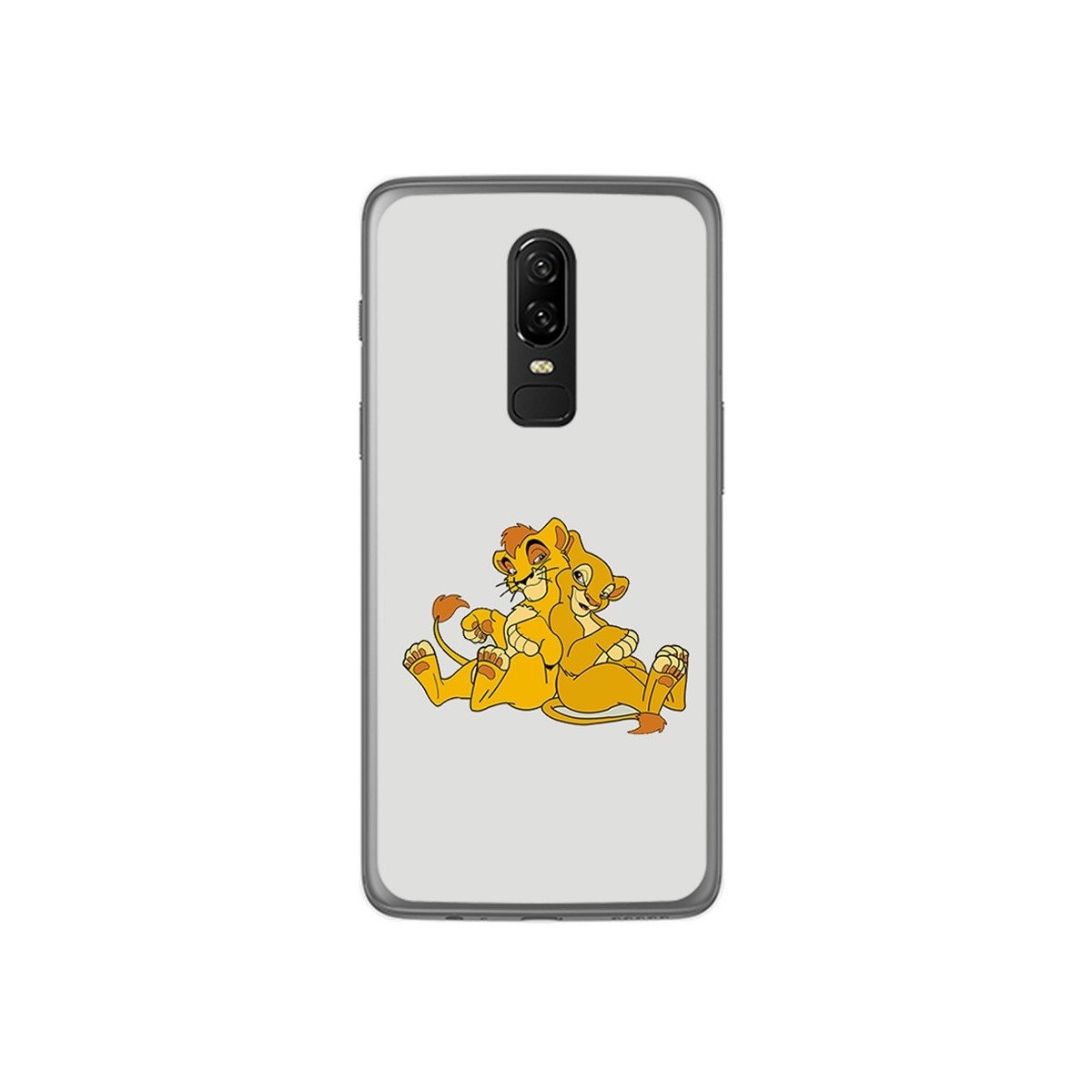 Funda Gel Tpu para Oneplus 6 Diseño Leones Dibujos