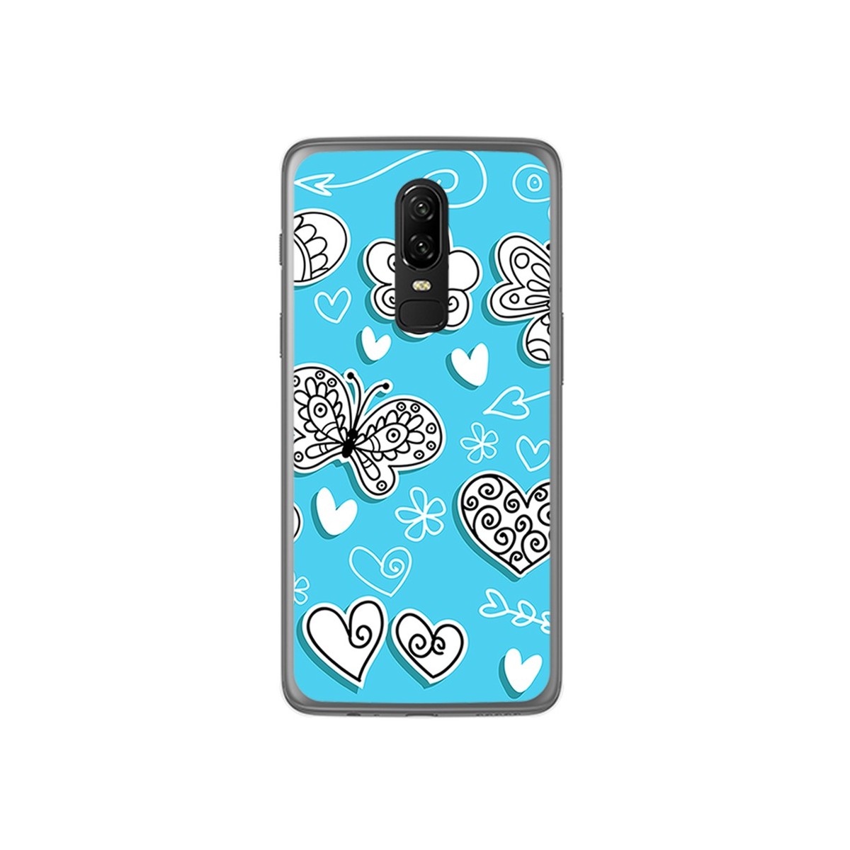 Funda Gel Tpu para Oneplus 6 Diseño Mariposas Dibujos