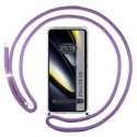 Funda Colgante Transparente para Xiaomi Poco F6 5G con Cordon Morado