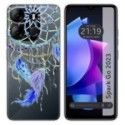 Funda Silicona Transparente para TECNO SPARK Go 2023 diseño Plumas Dibujos