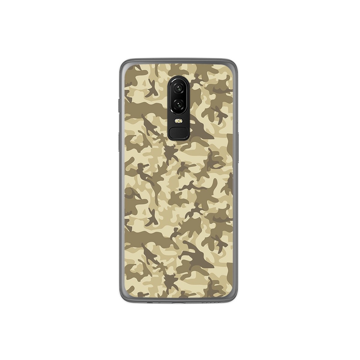 Funda Gel Tpu para Oneplus 6 Diseño Sand Camuflaje Dibujos