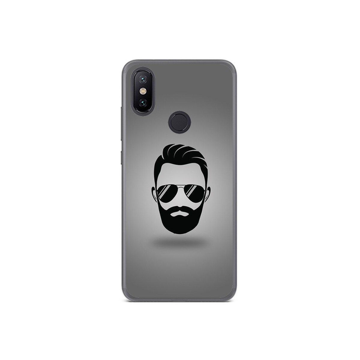 Funda Gel Tpu para Xiaomi Mi 6X / Mi A2 Diseño Barba Dibujos