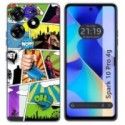 Funda Silicona para TECNO SPARK 10 Pro diseño Comic Dibujos