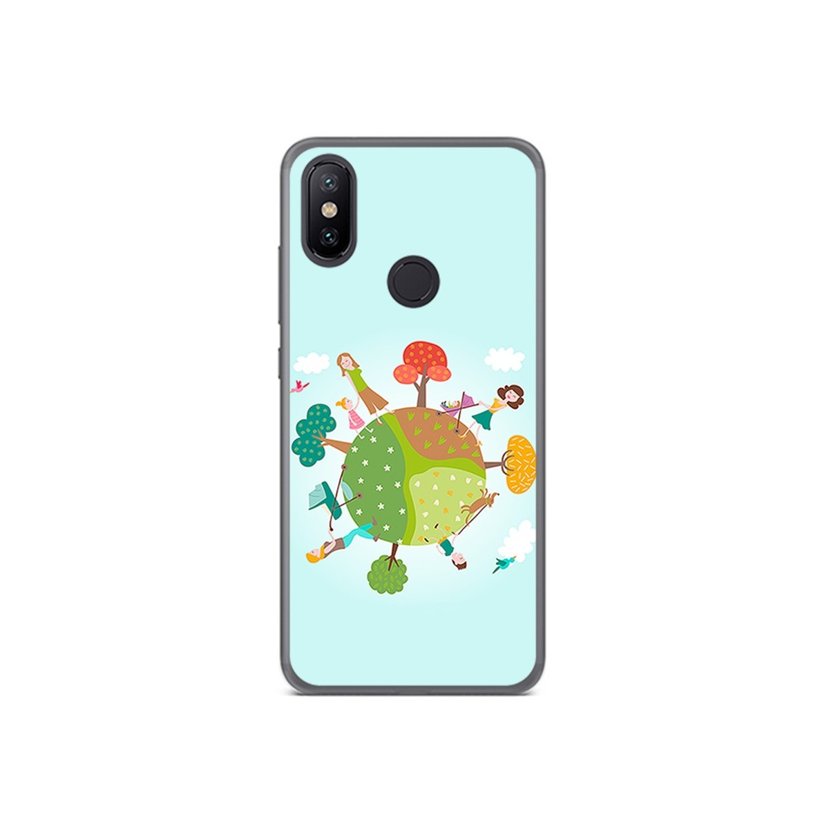 Funda Gel Tpu para Xiaomi Mi 6X / Mi A2 Diseño Familia Dibujos