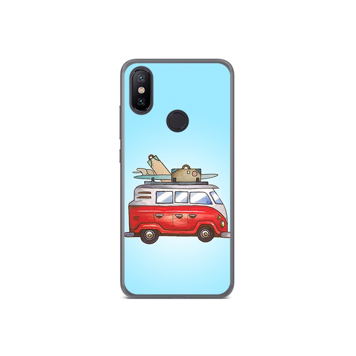Funda Gel Tpu para Xiaomi Mi 6X / Mi A2 Diseño Furgoneta Dibujos