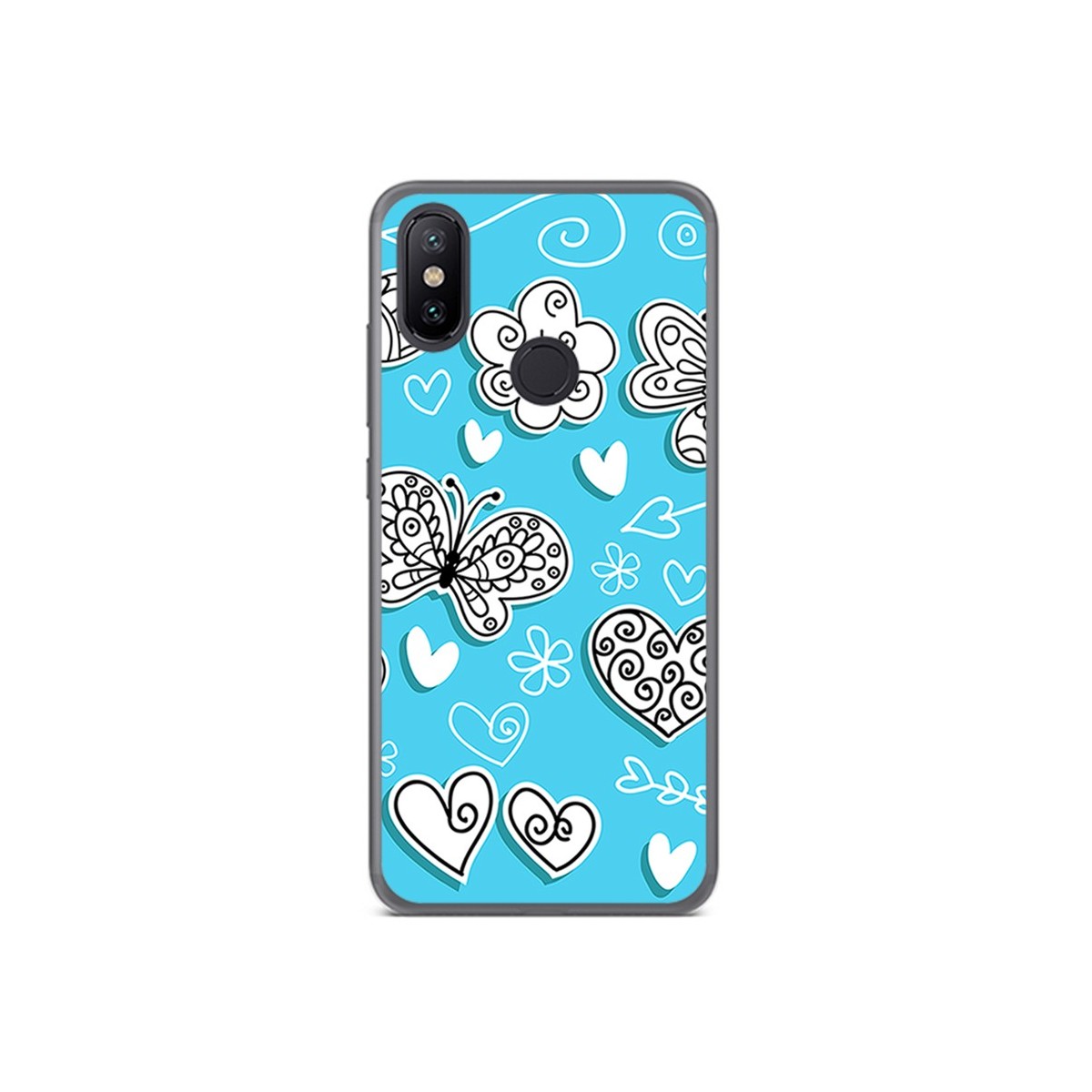 Funda Gel Tpu para Xiaomi Mi 6X / Mi A2 Diseño Mariposas Dibujos