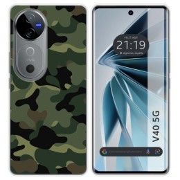 Funda Silicona para Vivo V40 5G diseño Camuflaje Dibujos