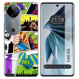 Funda Silicona para Vivo V40 5G diseño Comic Dibujos