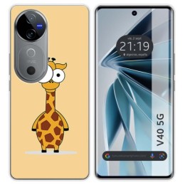 Funda Silicona para Vivo V40 5G diseño Jirafa Dibujos
