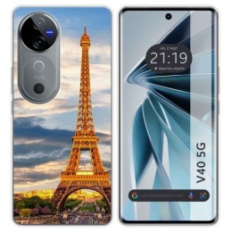 Funda Silicona para Vivo V40 5G diseño Paris Dibujos