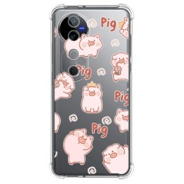 Funda Silicona Antigolpes para Vivo V40 5G diseño Cerdos Dibujos