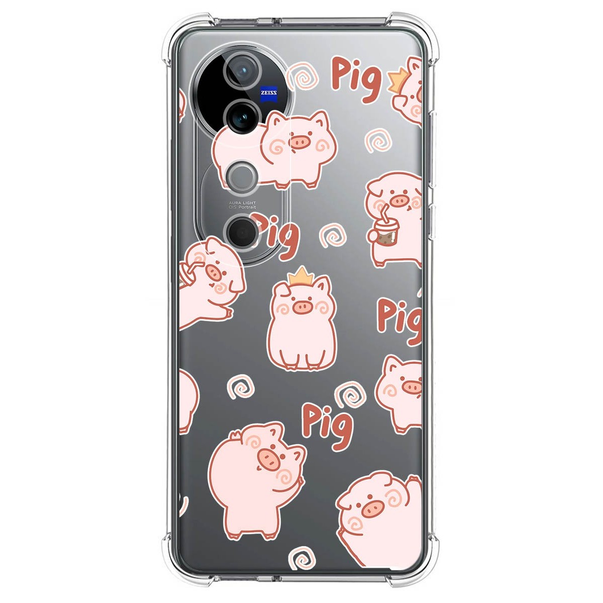 Funda Silicona Antigolpes para Vivo V40 5G diseño Cerdos Dibujos