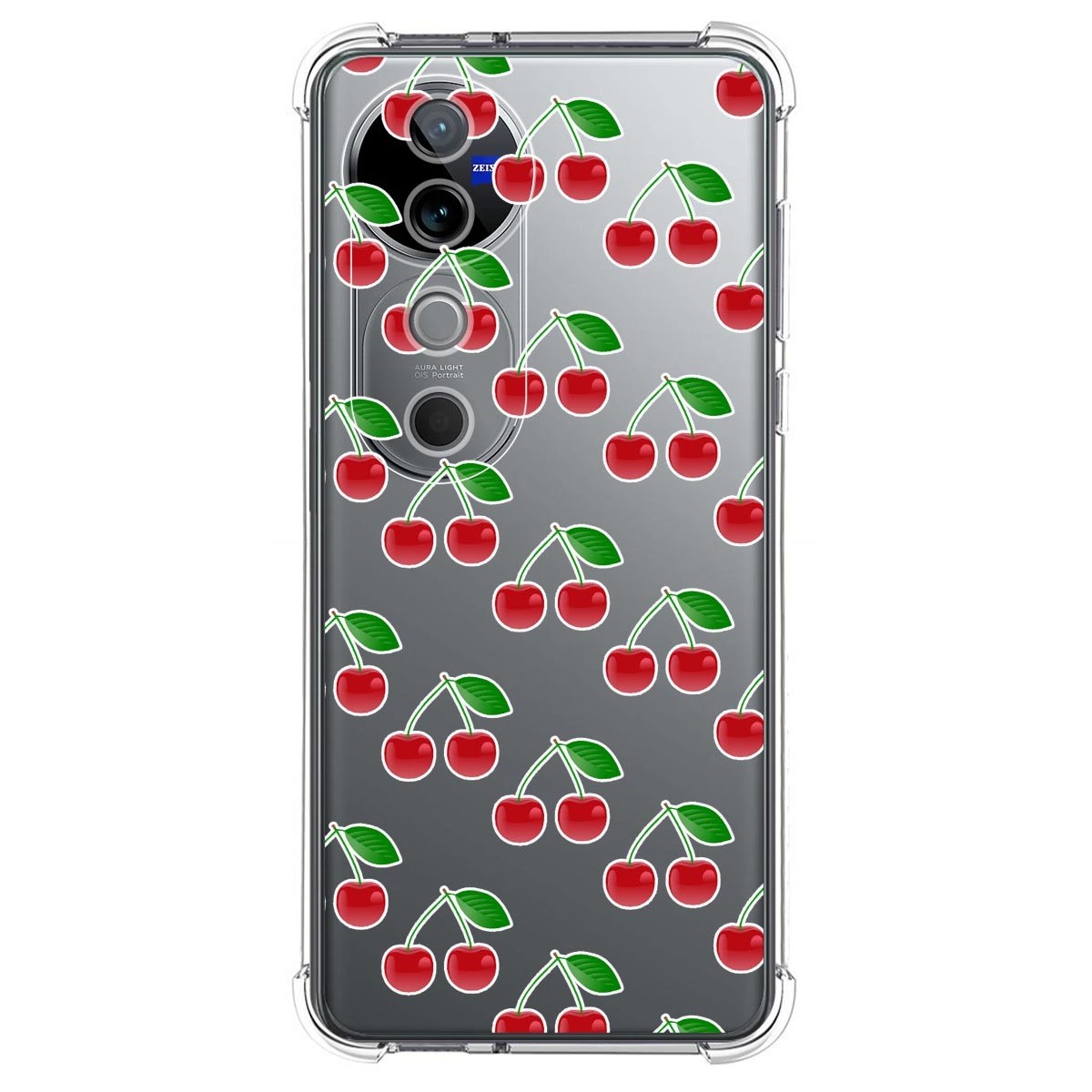 Funda Silicona Antigolpes para Vivo V40 5G diseño Cerezas Dibujos