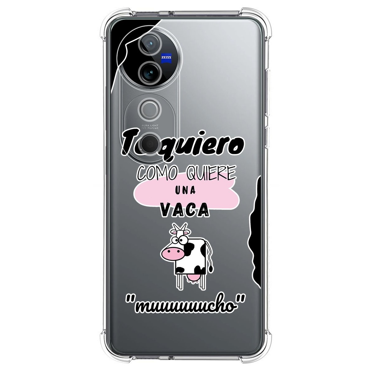 Funda Silicona Antigolpes para Vivo V40 5G diseño Vaca Dibujos
