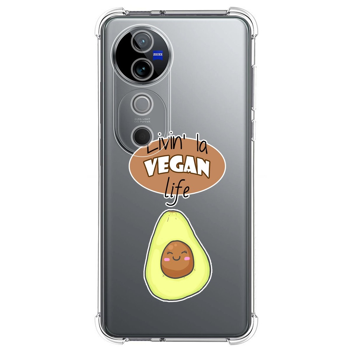 Funda Silicona Antigolpes para Vivo V40 5G diseño Vegan Life Dibujos